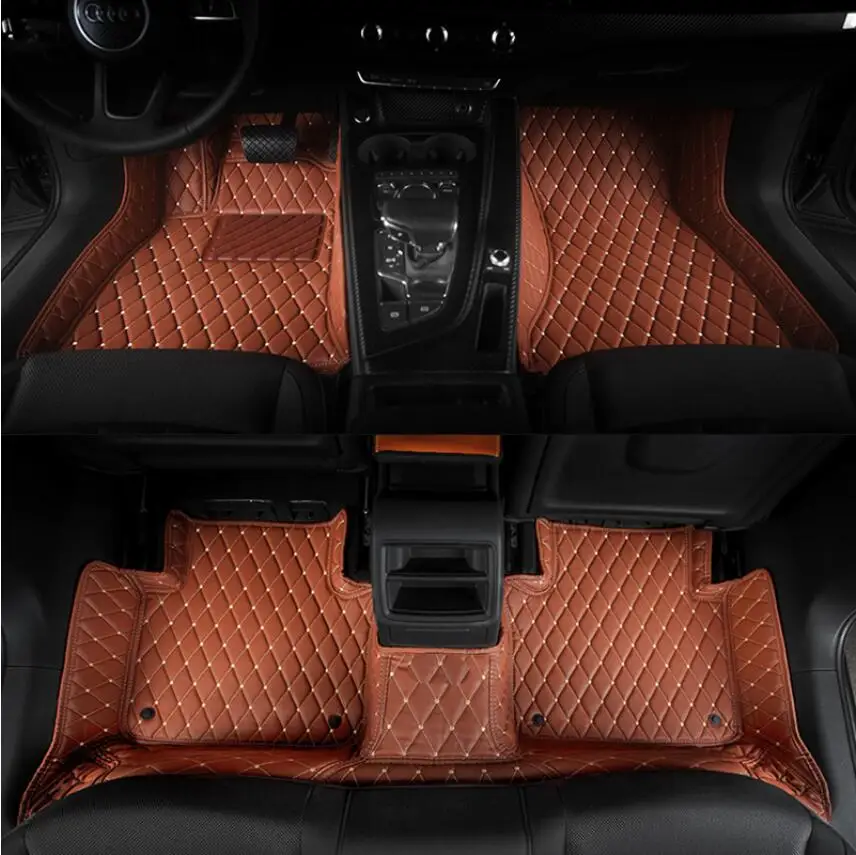 

for leather car floor mat for audi a4 B9 2016 2017 2018 2019 2020 accessories interior styling decoration rug carpet