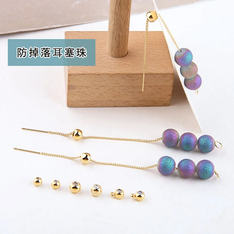 10 шт. висячие серьги-затычки из настоящего золота с гальваническим покрытием