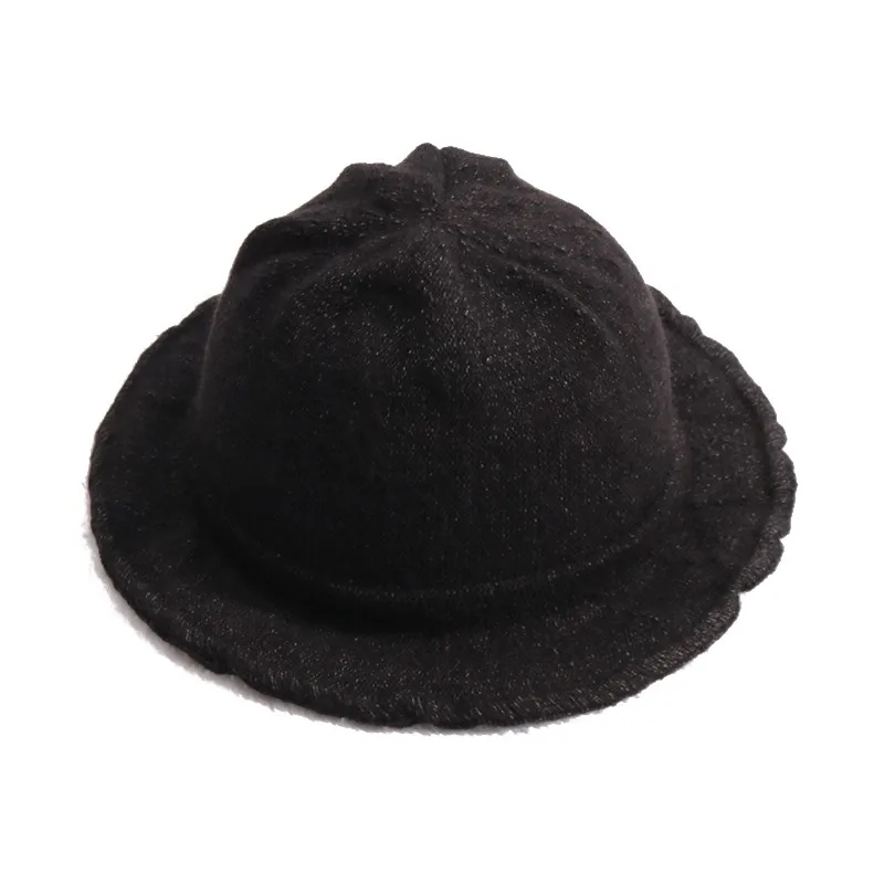 B Fashion Baby Solid Pattern Fisherman Hat Warm Autumn Winter Bucket Hat for Newborn Infant Baby Toddler Boys Girls - Цвет: B