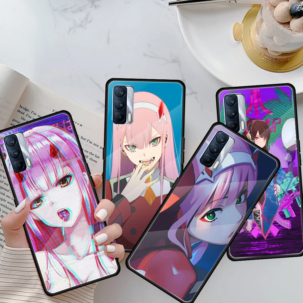 darling in the franxx anime for oppo realme 7i 7 6 5 pro c3 xt a9 2020 a52 find x2lite luxury tempered glass phone case cover free global shipping