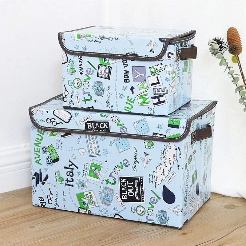 Большая коробка для хранения Детская игрушек органайзер одежды коробки