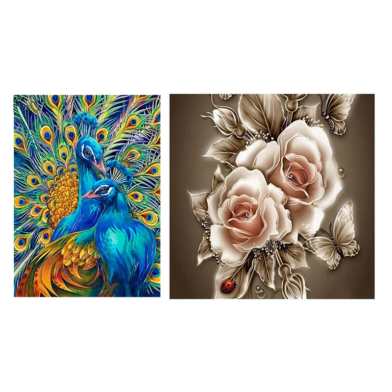 

Алмазная 5D Вышивка с животными, павлин, вышивка крестиком, 5D алмазная живопись «сделай сам», наборы с цифрами, красивые цветы