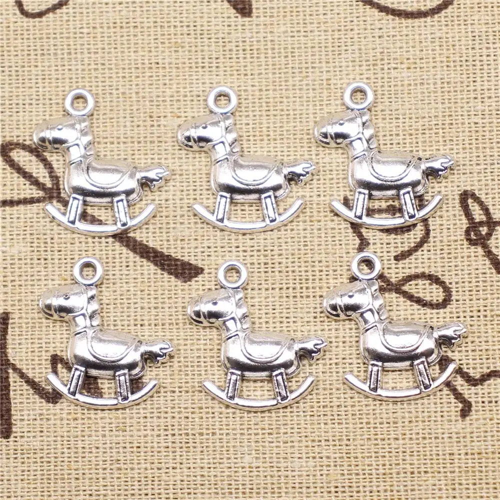 

Cute Charms For Bracelet 10pcs 23x21mm Antique Silver Color Trojan Horse Charms