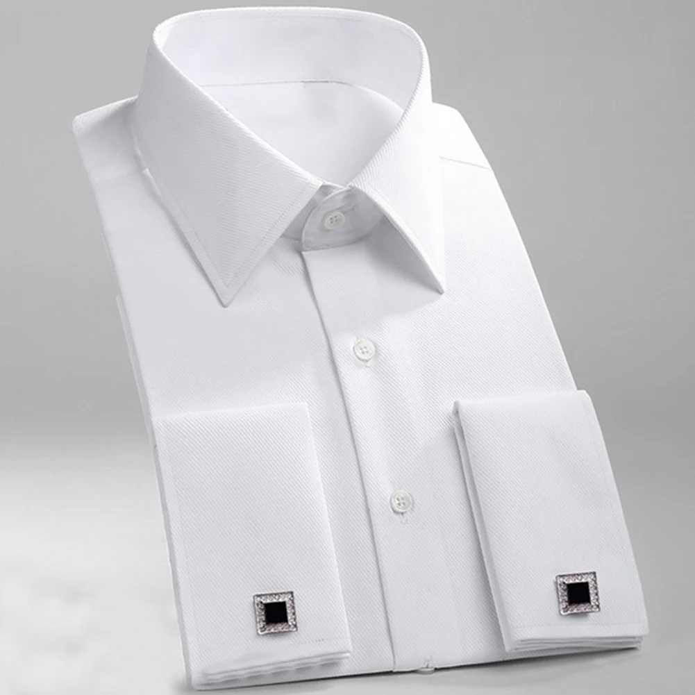Рубашка мужская классическая с французскими манжетами и длинными