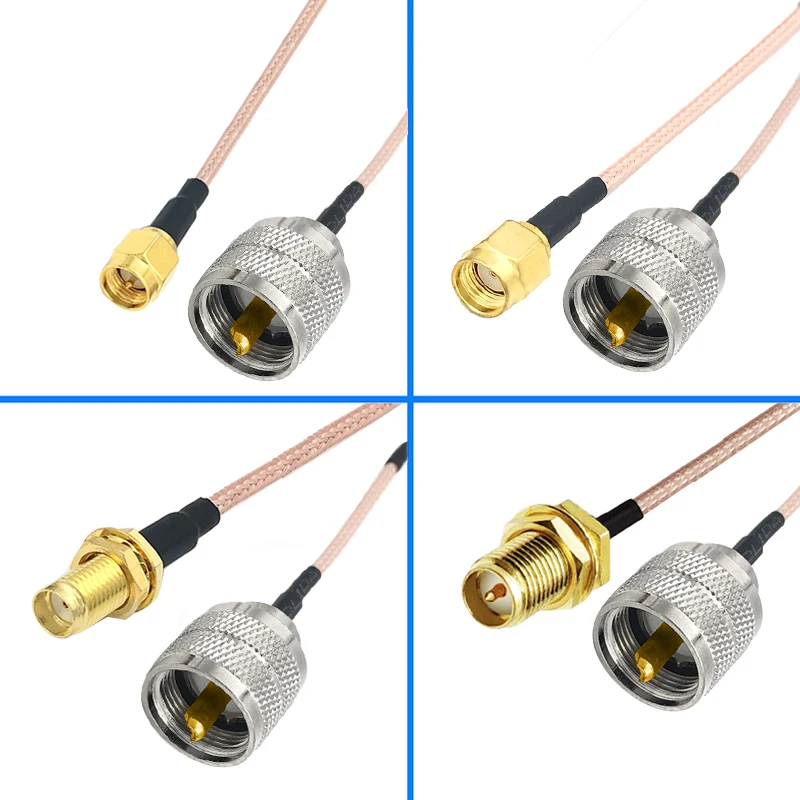 

Conector de antena de Radio portátil, conector macho a macho, UHF, PL259, RG316