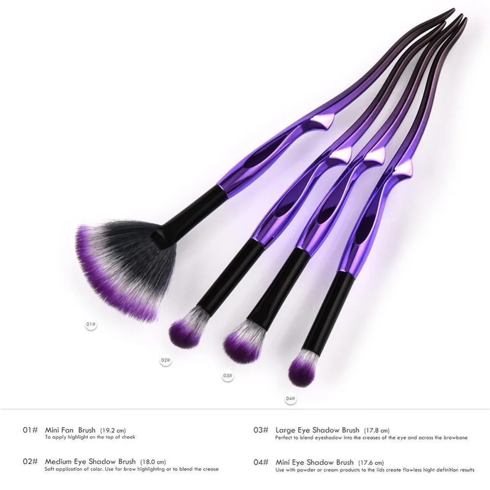 GUJHUI 1/4/шт. Волнистая ручка мини большой веер тени для век макияж кисть смешивания