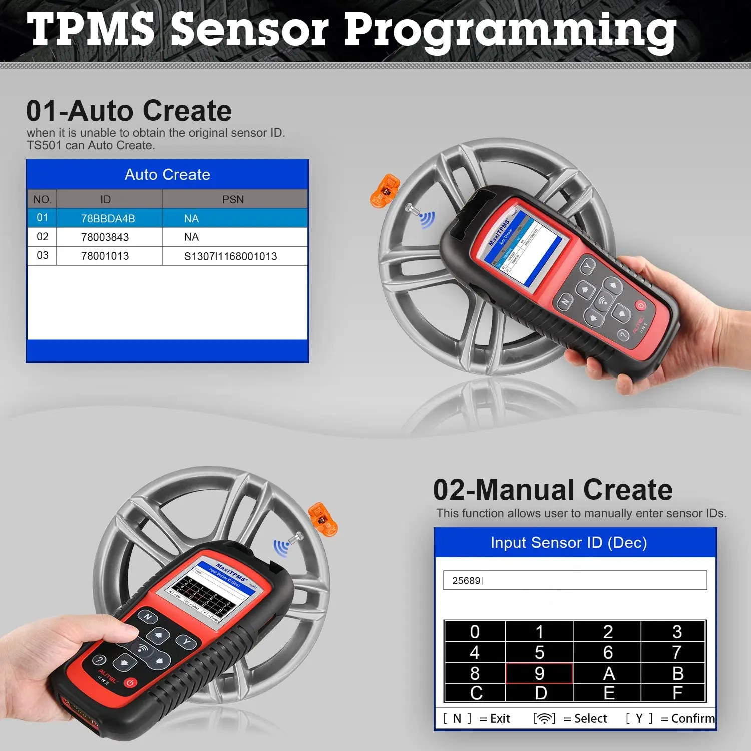 Autel MaxiTPMS TS501 инструмент для переобучения TPMS с активацией датчика