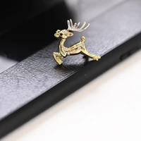 exquisite and cute gold christmas reindeer pins animal deer metal brooches luxury coat corsage clothing versatile accessories