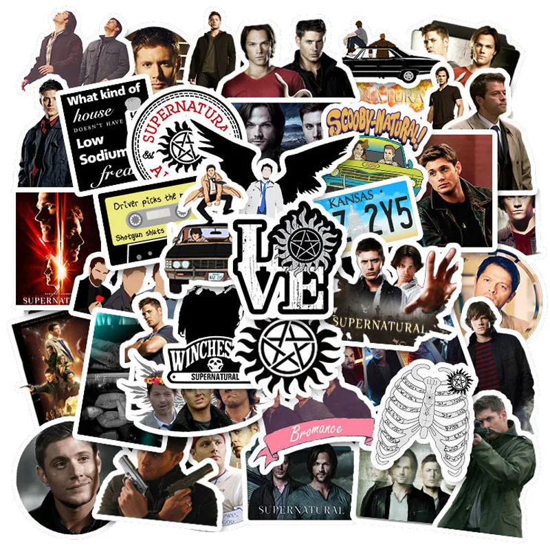 50 шт. в упаковке tv SPN наклейка Supernatural водонепроницаемая для чемодана ноутбука гитары скейтборда телефона игрушка стикер s