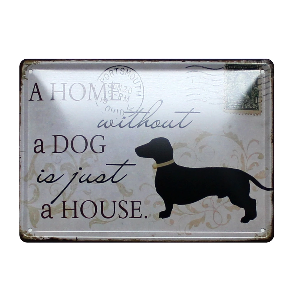[Kelly66] жестяной постер для домашнего декора «дома без собаки», 15*21 см