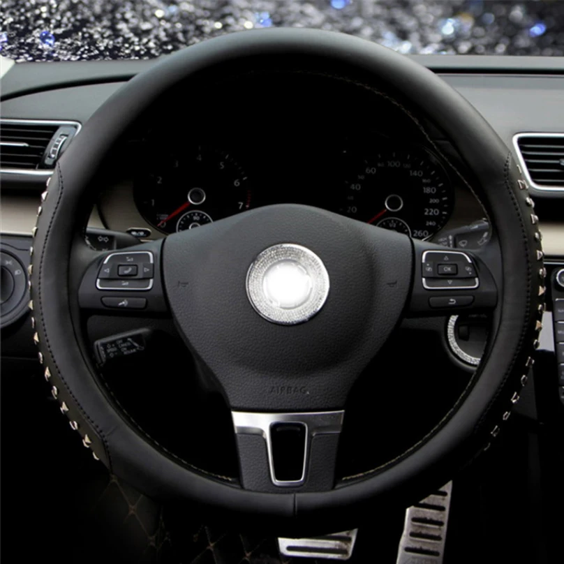 38 см супер классные кожаный чехол рулевого колеса автомобиля обувь на заклепках