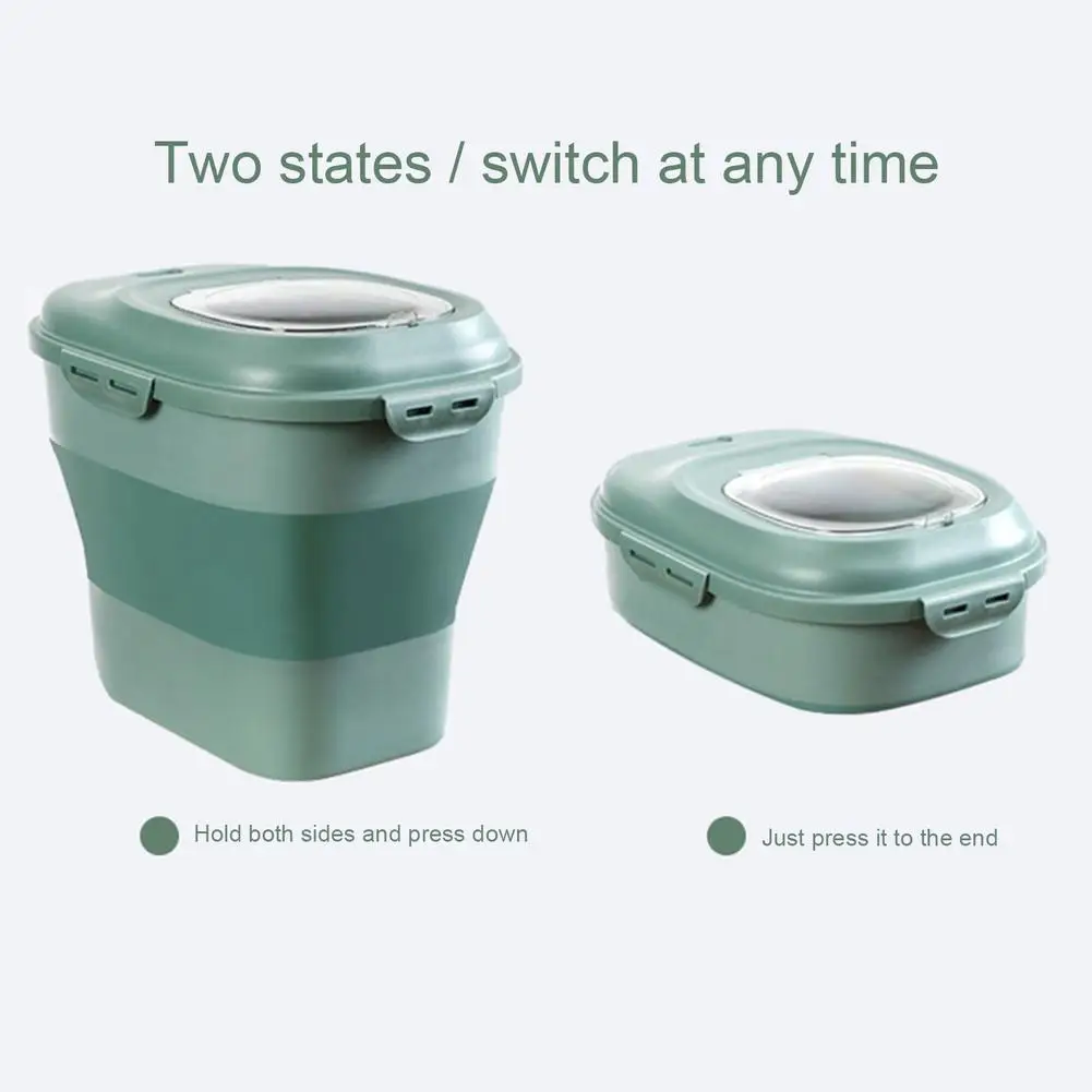 

Folding Pet Food Storage Bucket Sealed Dry Fresh-keeping Cat Food Dog Food Storage Tank Moisture-proof Folding Storage Box