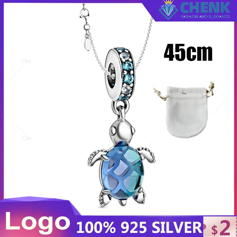 

798939c01 590412 Esta Tortuga Reluciente Tiene Un DiseO CorazN En Su Panza Regalo De Verano Collar Con Dije Azul