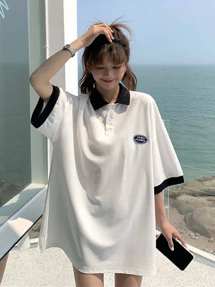 Летняя Корейская версия 2021 Новинка свободная и модная шикарная простая футболка