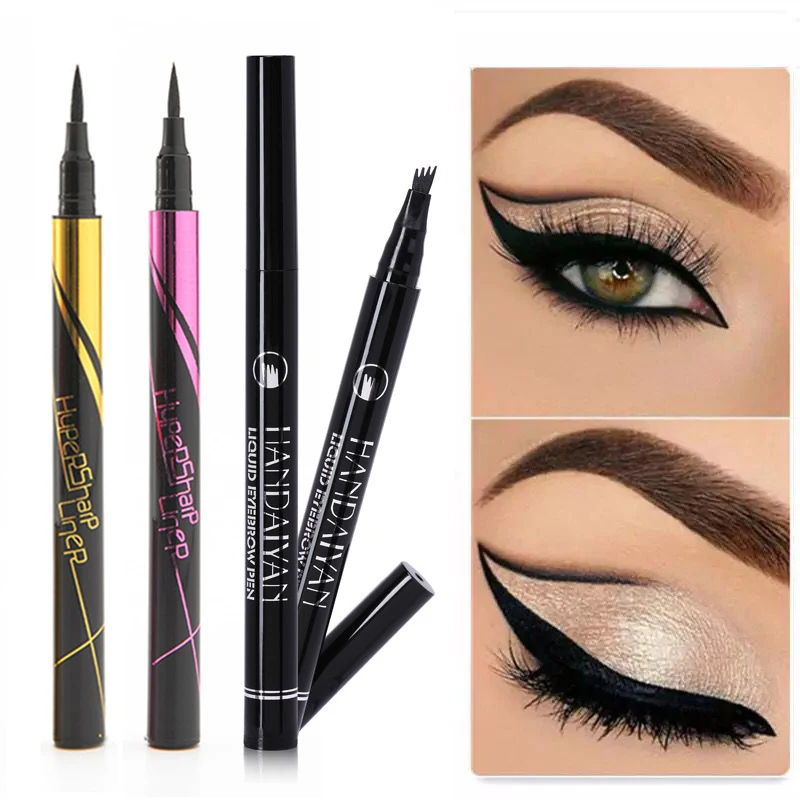 

2Pcs Black Coffee Eyeliner Tattoo Pen Quick-drying Waterproof Makeup Eye Liner Pencil Eyes Makeup Women Cosmetic Eyeliner Pen