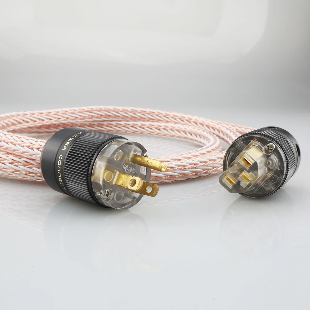 Кабель питания Hi-Fi 12TC, высокое качество, 6N OCC, шнур питания Hi-Fi с вилкой США для усилителя, DVD, мультимедиа