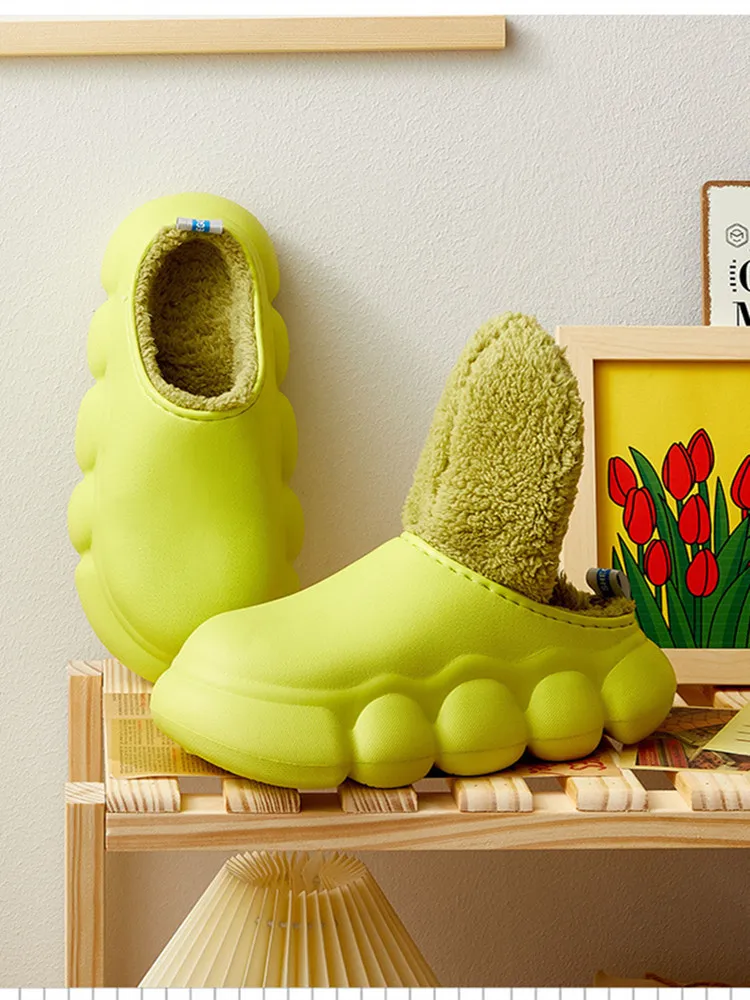 Lovers Men Women Soft Thick Bottom Platform Waterproof Cotton Slippers