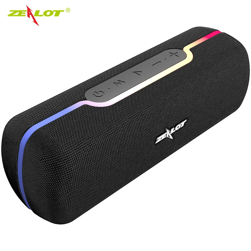 

ZEALOT S55 2*5W TWS Bluetooth 5.0 Speaker Portable Wireless Speaker Sound System 3D Stereo Music Surround Support for TF