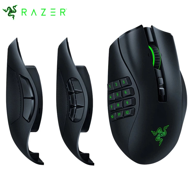 

Razer Naga Pro Wireless Gaming Mouse: Interchangeable Side Plate W/ 2, 6, 12 Button Configurations - Focus+ 20K DPI Optical Sens