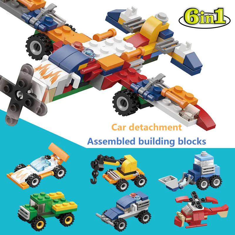 Строительные игрушки 6 в 1 конструктор космический корабль Детский пазл для раннего развития креативная