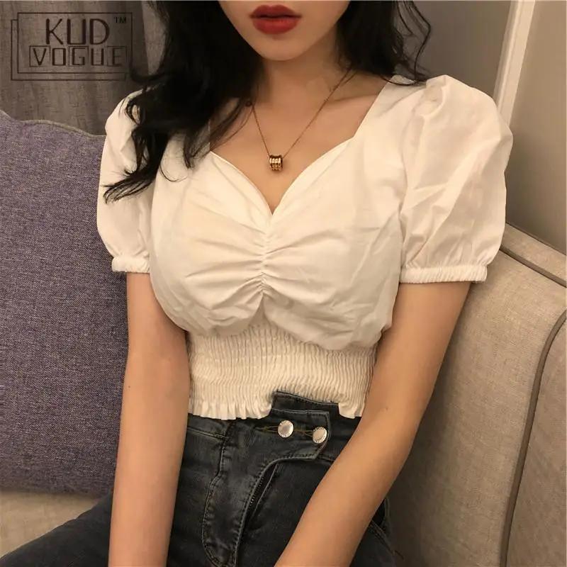 Короткий укороченный топ женская модная Корейская одежда в японском стиле