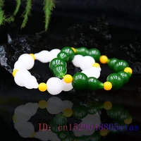 jade gourd bracelet bangle charm gifts beads jadeite jewellery fashion amulet natural green gemstone