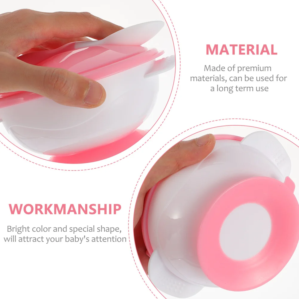 

1 Set Kids Bowl with Suction Cup Anti-Slip Baby Feeding Bowl with Fork and Spoon