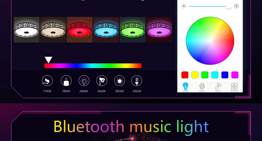 Bluetooth светодиодный потолочный светильник для гостиной с bluetooth и пультом дистанционного управления, детский потолочный светильник с динамиком, светодиодный потолочный светильник