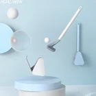 Силиконовые щетки для унитаза Golf с держателем, Набор щеток для очистки туалета с длинной ручкой, современные гигиенические аксессуары для ванной комнаты