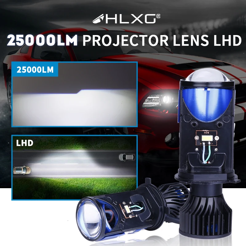 25000LM H4 объектив светодиодный лампы Bi мини проектор линзы автомобильные для фар