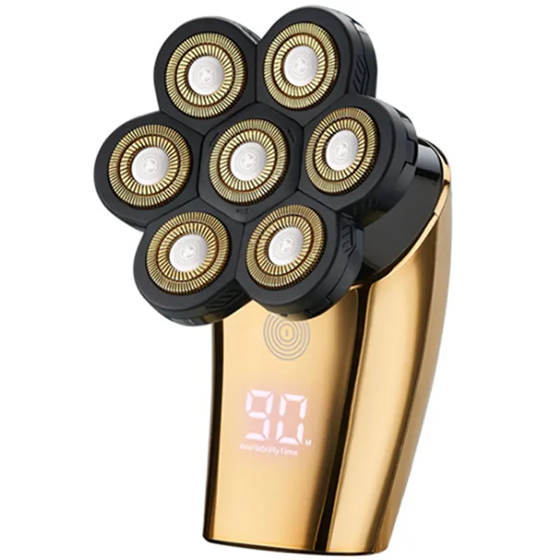 

facial grooming shaver rechargeable touch screen switch electric washable shaver for men body hair trimmer seven blade kit