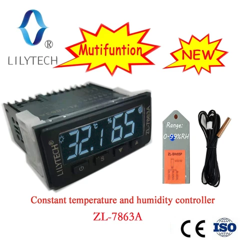 LILYTECH, ZL-7863A, контроллер постоянной температуры и влажности, дневная и Ночная имитация, контроллер для теплиц и рептилий, LILYTECH