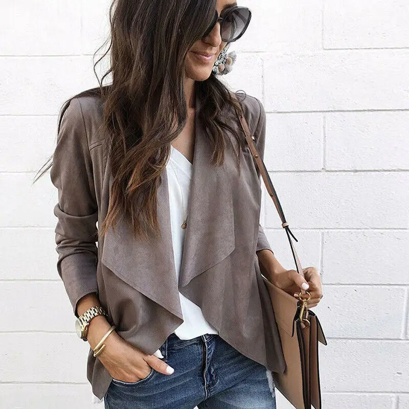 Женский облегающий костюм повседневная осенняя куртка с длинным рукавом верхняя