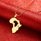 Кулон Карта Африки ожерелья золотого и серебряного цвета, ювелирные изделия для женщин и мужчин, африканские карты, ювелирные подарки