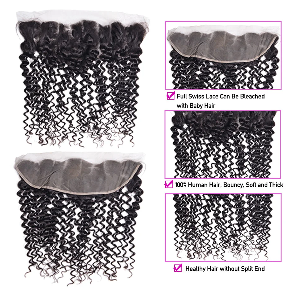 Вьющиеся человеческие волосы 3 пряди с фронтальным закрытием малазийские не Реми