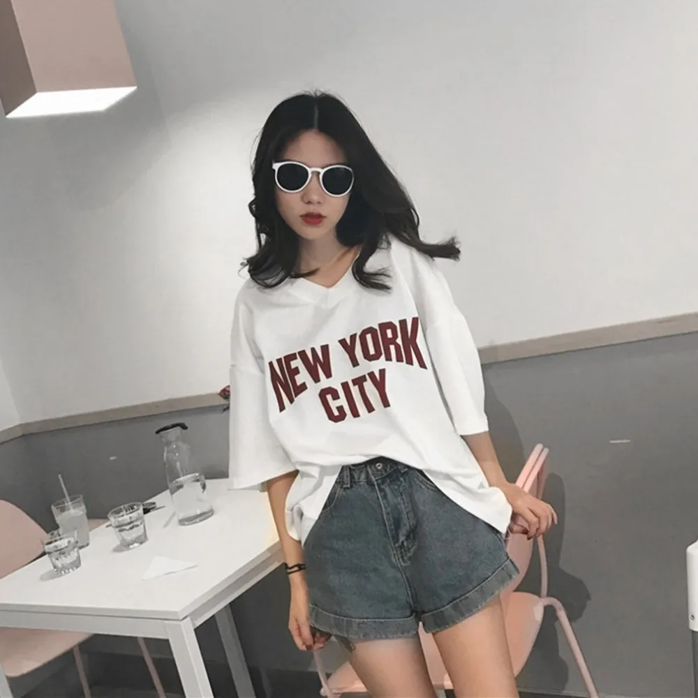 Летние свободные хлопковые белые футболки топы для девочек простая мягкая