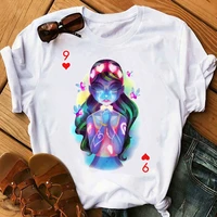 tops t shirt playing card gothic funny cards 9 vintage poker tshirt women t shirt grunge aesthetic clothes white womens clothing