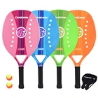 Новая популярная ракетка для пляжа и тенниса из углеродного и стекловолокна для мужчин и женщин, спортивный комплект для тенниса с 2 ракетками, 2 пакетами и 2 мячиками