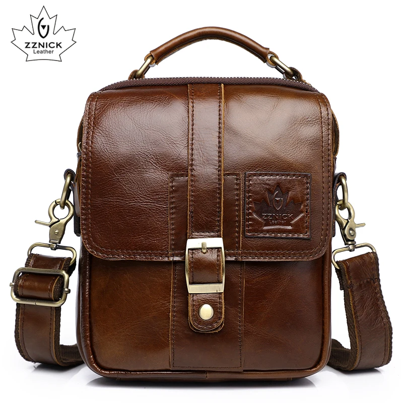 Men's Genuine Leather Bag Shoulder Bag Belt Bags Messenger Bags Men Handbag Fashion Flap Crossbody Luxury Handbag ZZNICK