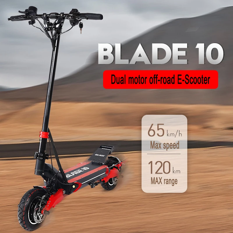 Электрический скутер BLADE10 с двойным мотором 10 дюймов 52 в взрослый внедорожный
