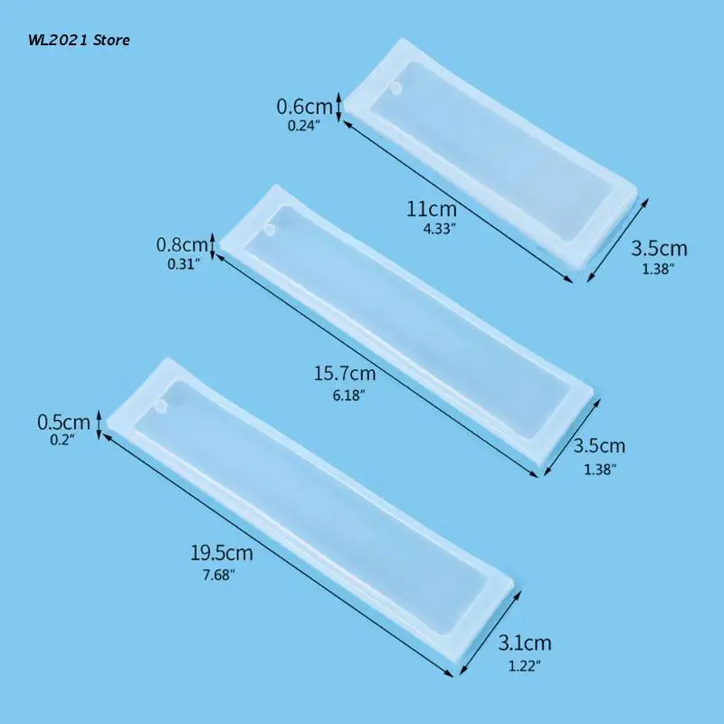 

G5GC Rectangle Silicone Bookmark Mold DIY Making Epoxy Resin Jewelry Craft Mould