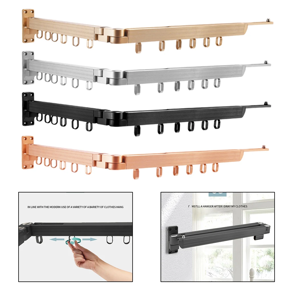 

Adjustable Folding Clothes Hanger Wall Mounted, Indoor/Outdoor Aluminum Alloy Drying Rack, Easy to install