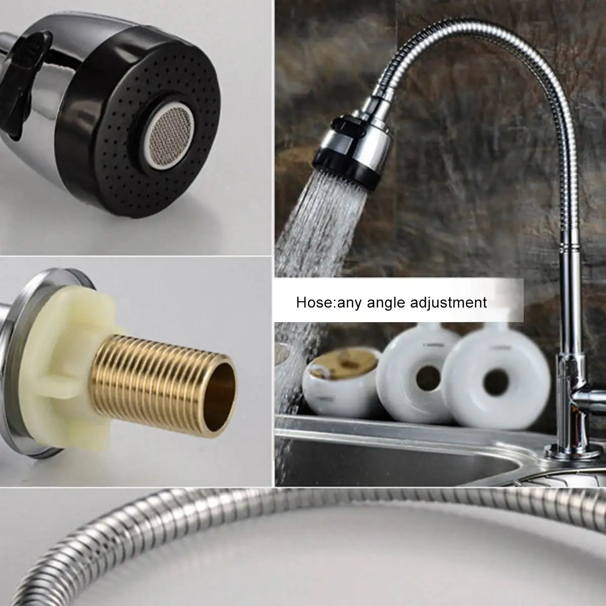 

Stainless Steel Wall / Desk Mount Kitchen 360 Rotating Basin Sink Faucet Single Handle Single Hole Cold Tap Basin Sink