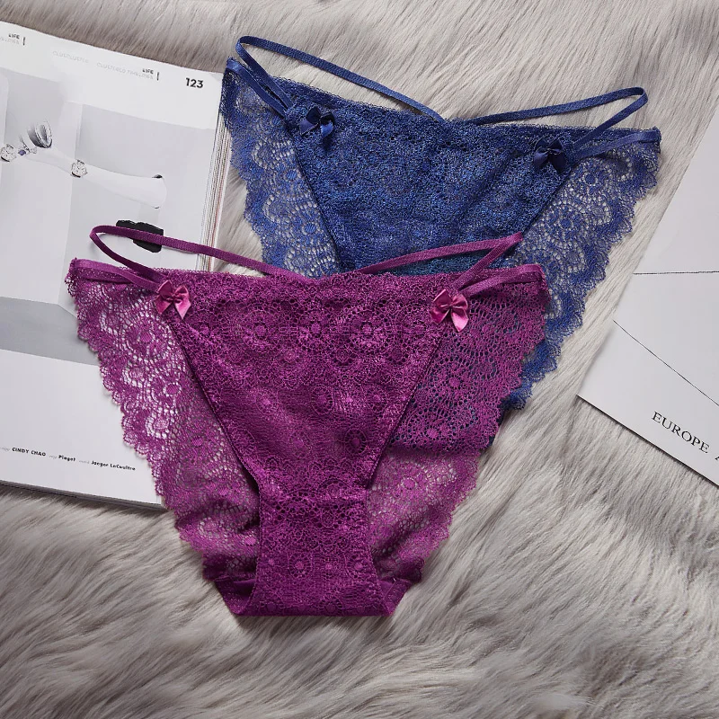 Модные кружевные трусики со средней талией нижнее белье для девочек женские