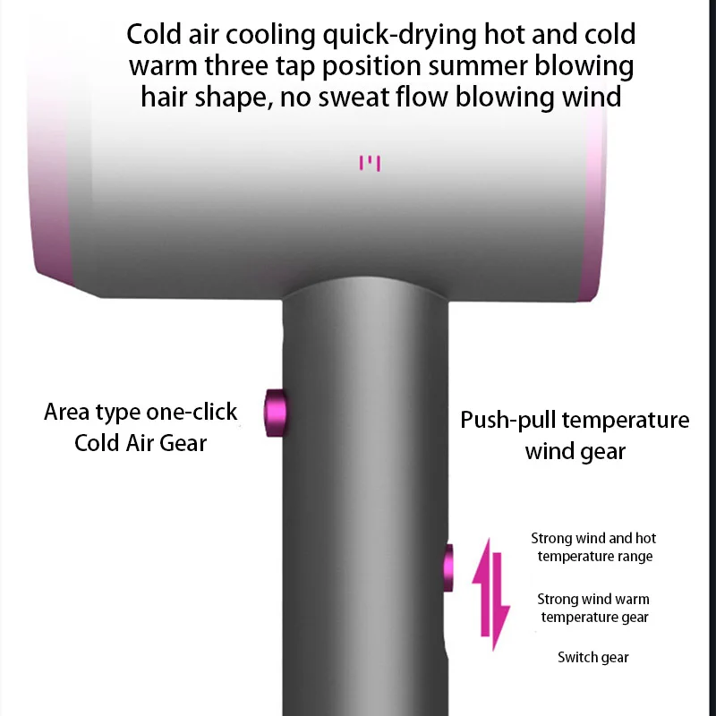 

Professional Hair Dryer For Home Use Electric Mute Hot/Cold Air Hair Dryer Blue-Ray Negative Ion Air Collecting Hair Blow Dryer