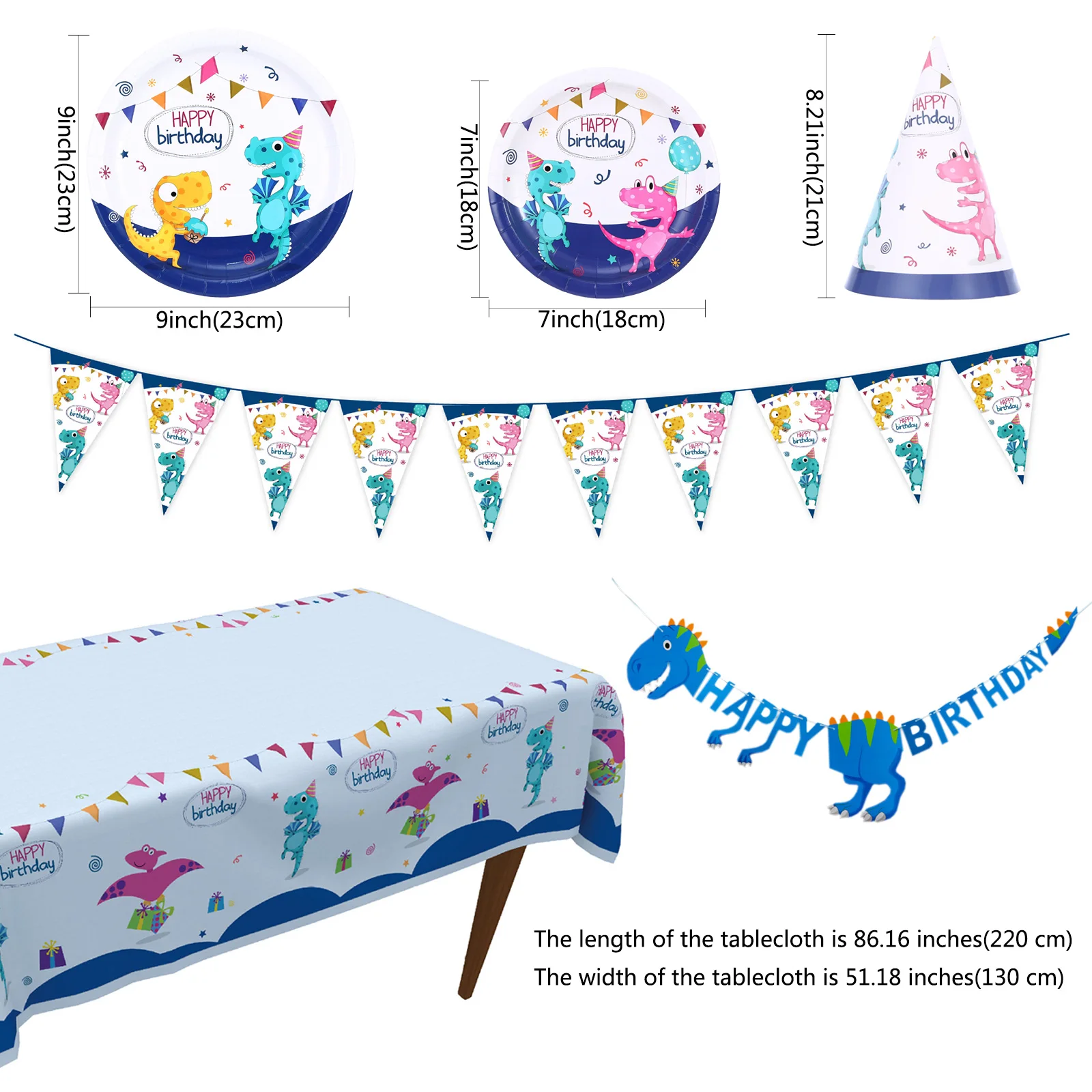 Набор бумажной посуды в виде динозавра настенная скатерть Баннер для детей декор