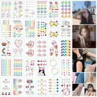 53060 шт в цветах радуги, выражение татуировки Стикеры уход за кожей лица ручной милый боди-арт Поддельные временное тату Водонепроницаемый Taty вечерние Декор