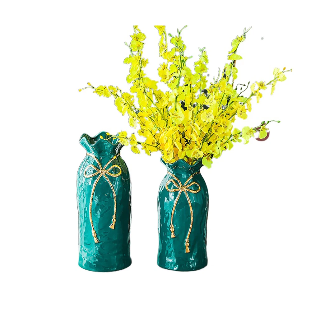 

Green Ceramic Vase Luxury Large Vase Decoration Creative Vases Flower Pot Modern Home Decor Living Room Decoration Gifts