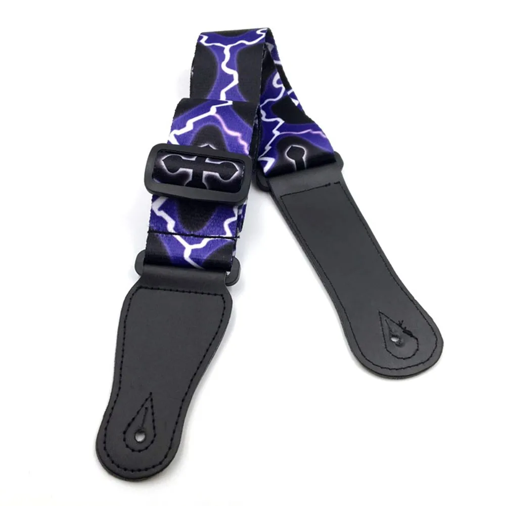 Heavy Duty Guitar Strap For Acoustic Electric Guitar And Bass Multi-Color Guitar Belt Adjustable Colorful Printing Leather Strap