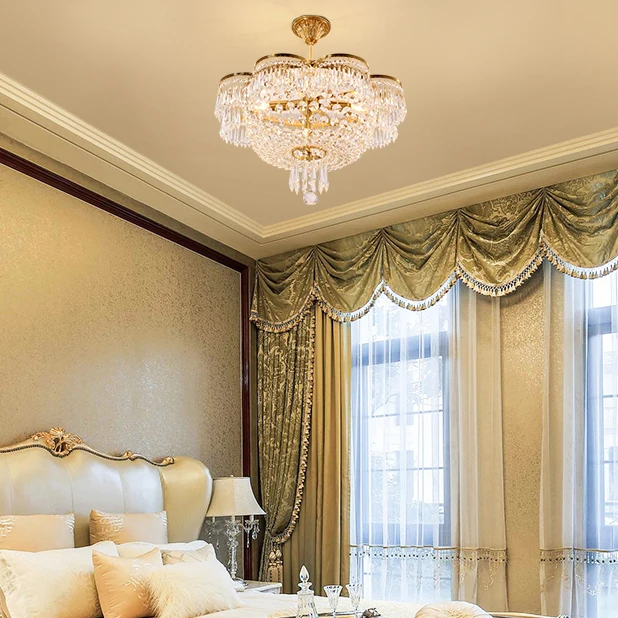 Современные латунные хрустальные светильники-люстры конструкция светодиодный